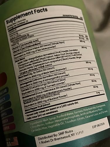 Miniatura 6 de Shilajit - Gomitas con aceite de semilla negra de musgo marino irlandés, Ashwagandha, jengibre, saúco, vitamina D3, clorofila, cúrcuma, vejiga,