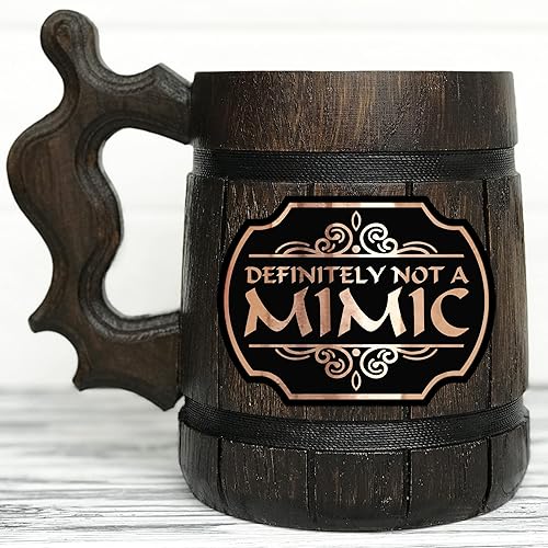 Definitely Not A Mimic Beer Mug. DM Wooden Beer Mug. Dungeon and Dragons Mug. Dungeon Master Mug. D&D Gift. Gifts for dnd Lovers Beer Stein Gift for