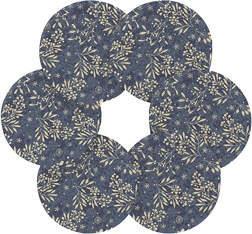 Miniatura 2 de Happy New Year Cotton Coasters 4 Inch Set with Holder 6 Pack Absorbent Coasters for Drinks Absorbent Coasters for Wooden Table Home Decor