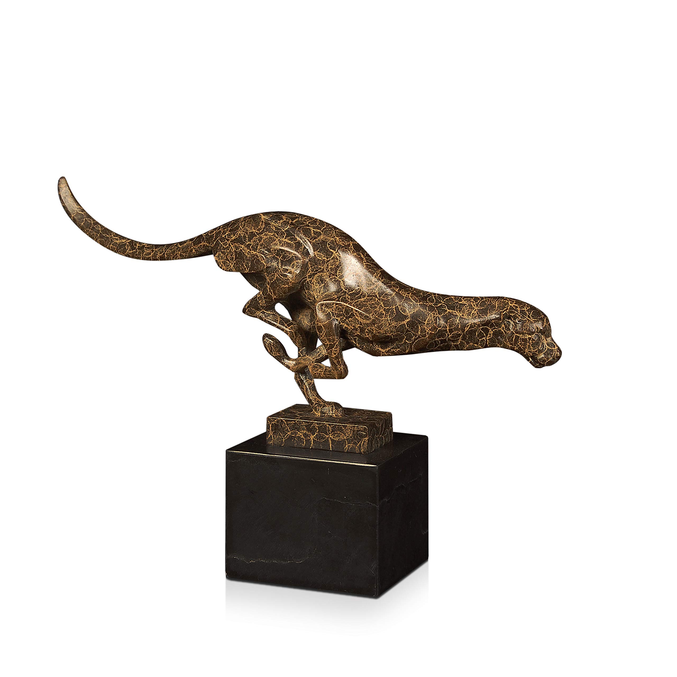 World Art TW60512 Bronze Sculpture Spotted Jaguar, Bronze
