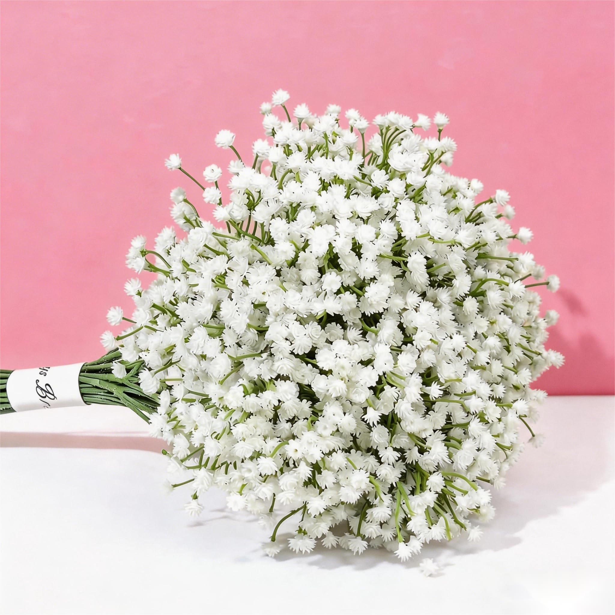 Samyosaien 16 Stems Artificial Gypsophila Flowers - Realistic White Baby's Breath Fake Flowers for Wedding Bouquet, Home Decor, Vase Arrangement & Table Centre Pieces (Pure White)