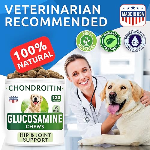 Miniatura 7 de BARKSPARK Golosinas de glucosamina para perros suplemento para aliviar el dolor en las articulaciones fórmula avanzada con condroitina MSM omega-3