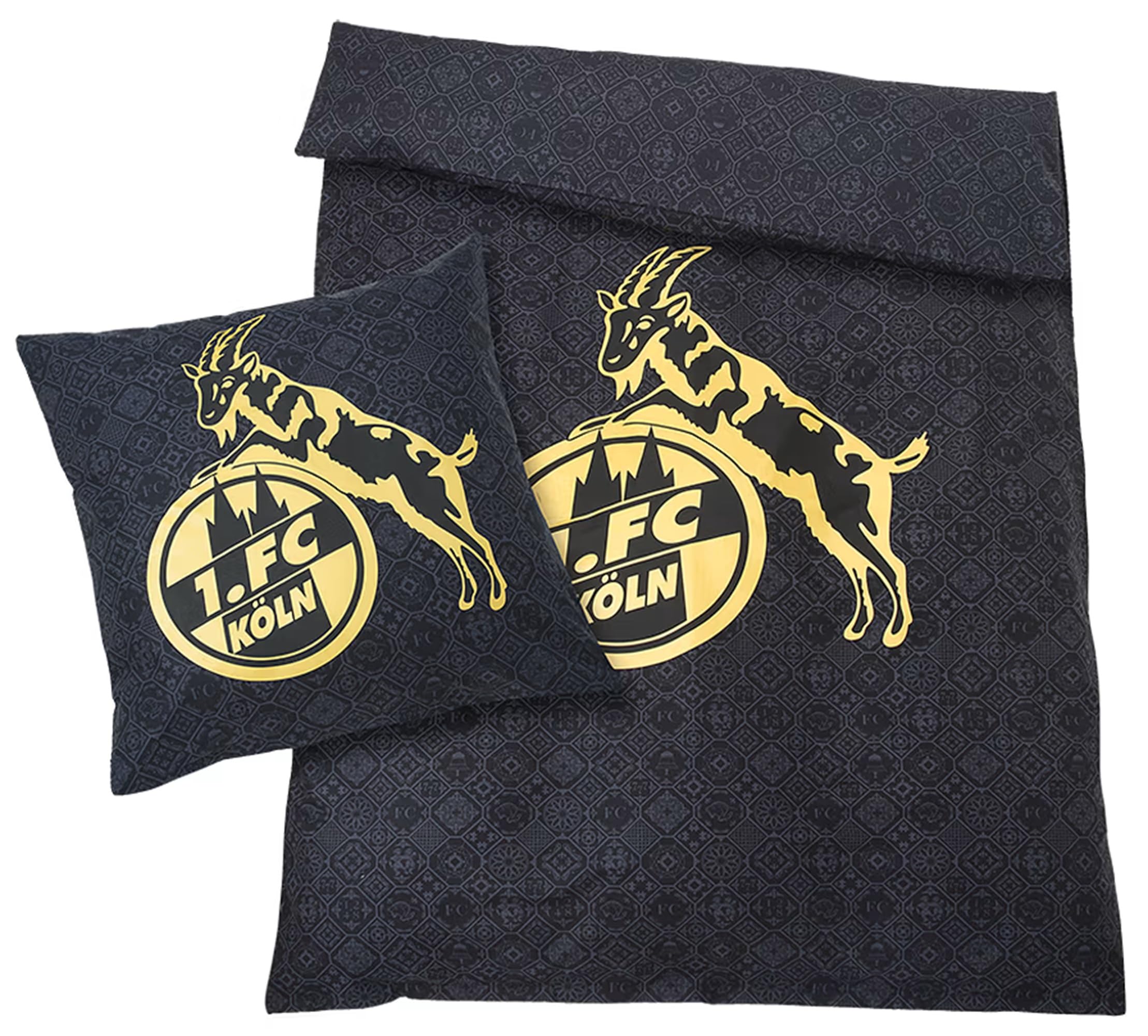 1. FC Köln Bettwäsche - Ausweichtrikot - schwarz/Gold | 2teilig | 135 x 200 cm