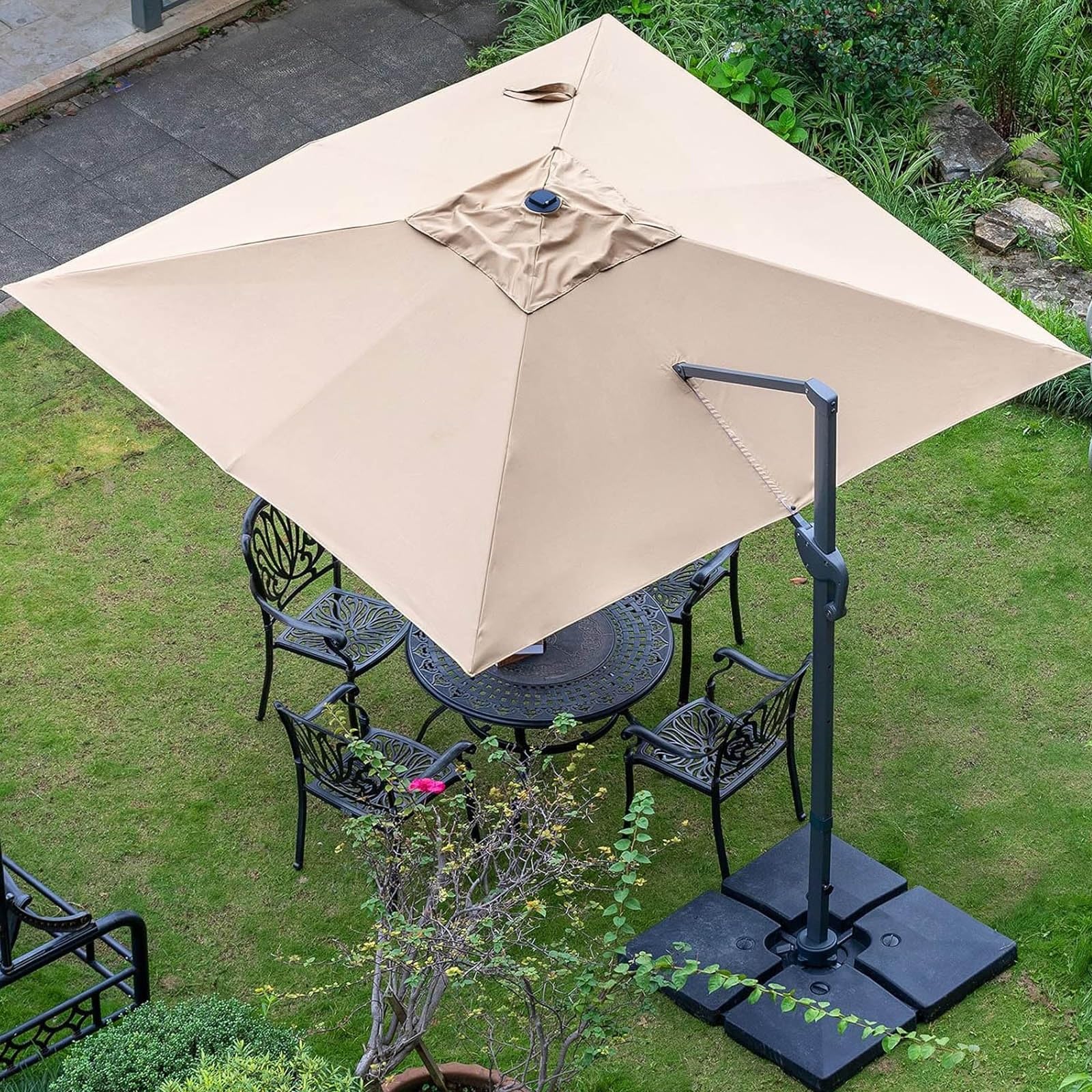 Telo Di Ricambio Per Parasole Quadrato 3x3m Impermeabile UV50+ Grays
