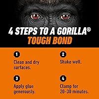 Vista 6 de Gorilla Pegamento para madera, proyectos de carpintería para interiores y exteriores, pintable, lijable, resistente a la humedad, sujeción