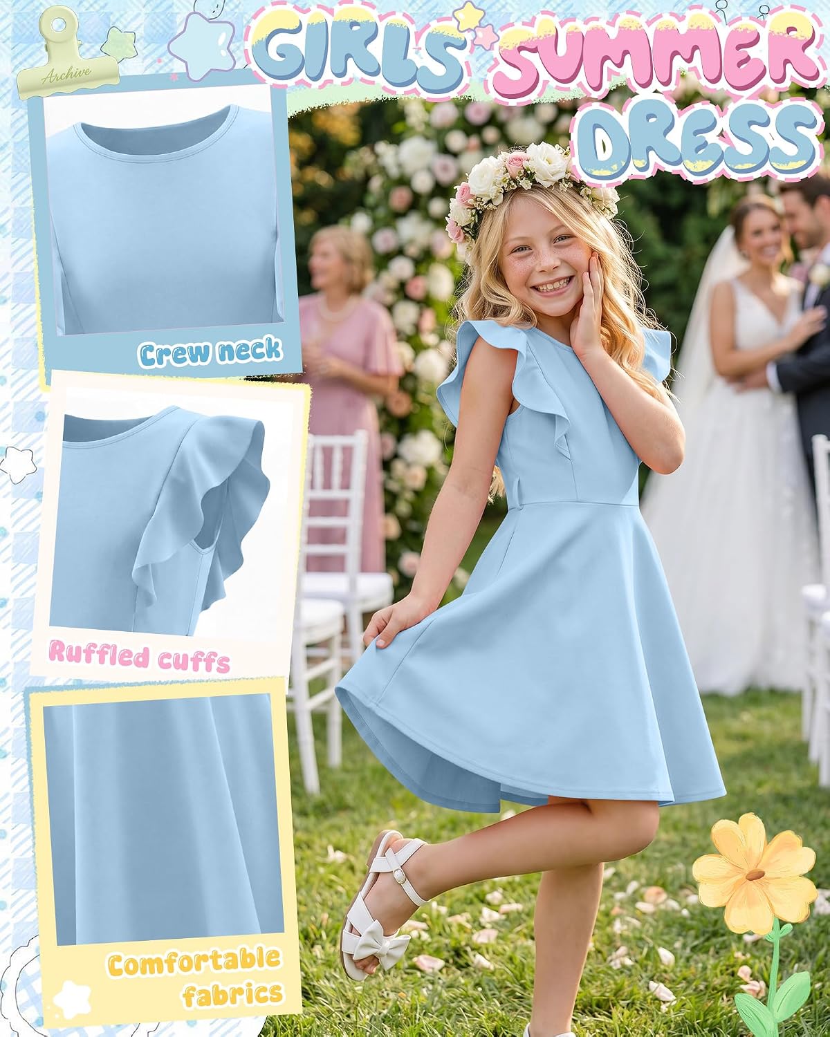 Girl's Ruffle Cotton Dress