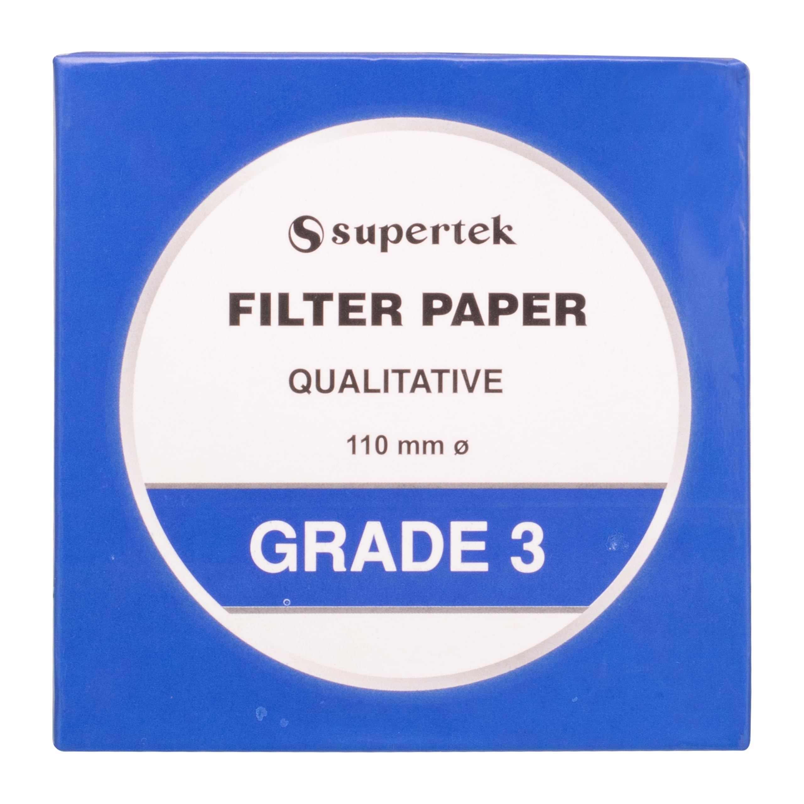 Supertek 110 mm Filter Paper Grade 3 | Qualitative Filter Paper For Laboratory | Round Sheets Pack of 100 | School Chemistry Lab Experiments