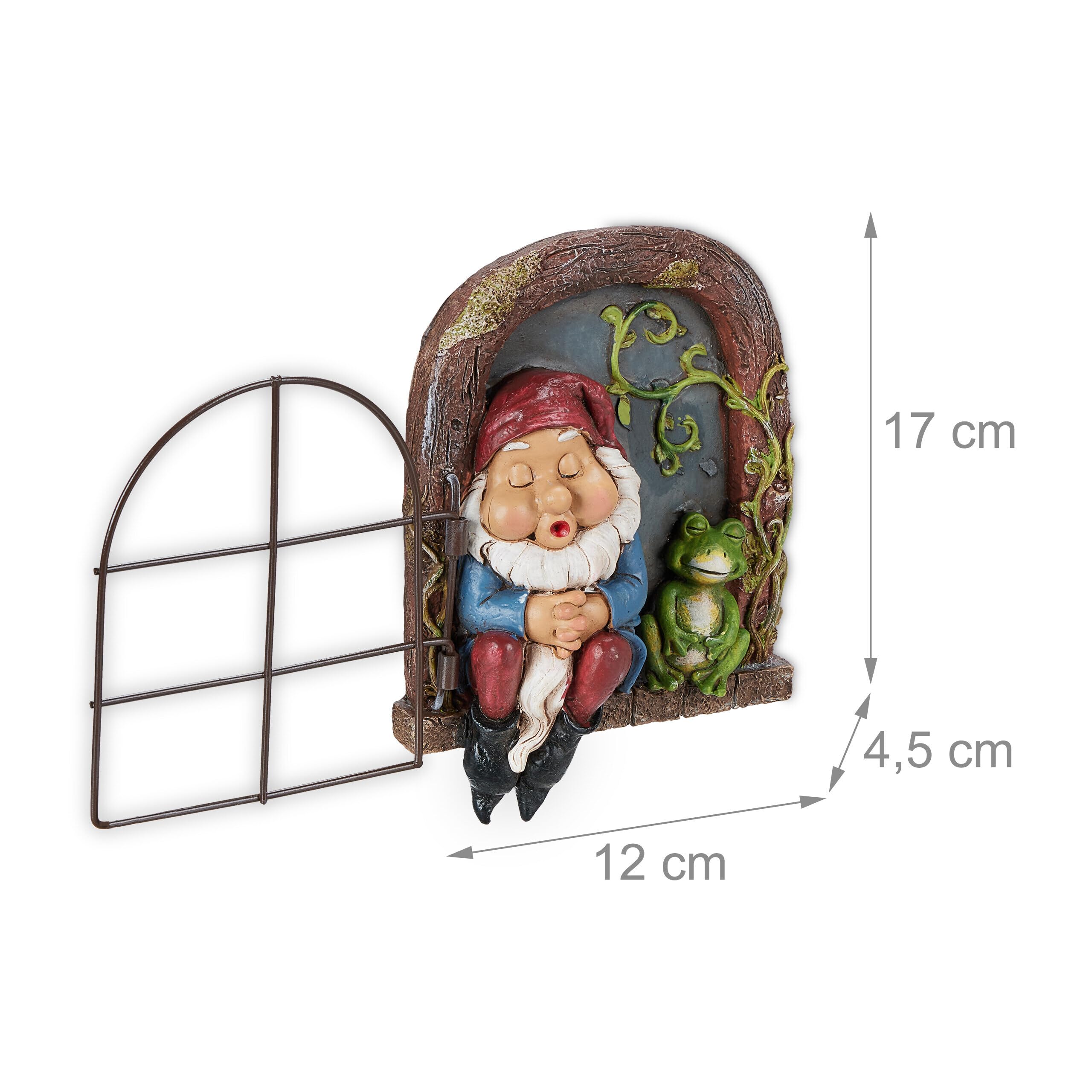 Relaxdays Decoración Árbol Gnomo en la Ventana, Resistente a la Intemperie, para Colgar, 17 x 12 x 4,5 cm, Multicolor