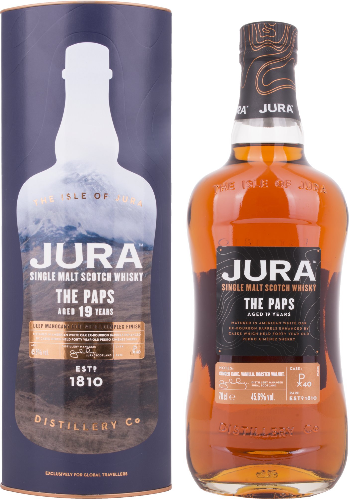 Jura The Paps Single Malt Scotch Whisky 70 cl | Aged 19 Years | Fruity and Balanced 45.6% vol | More than a Whisky, made by a Scottish Island Community | A Rich, Intense Single Malt