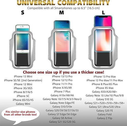 Miniatura 4 de TRIBE - Brazalete portateléfono para correr, compatible con dispositivos iPhone y Galaxy, diseño deportivos para mujeres, hombres, correr, trotar,