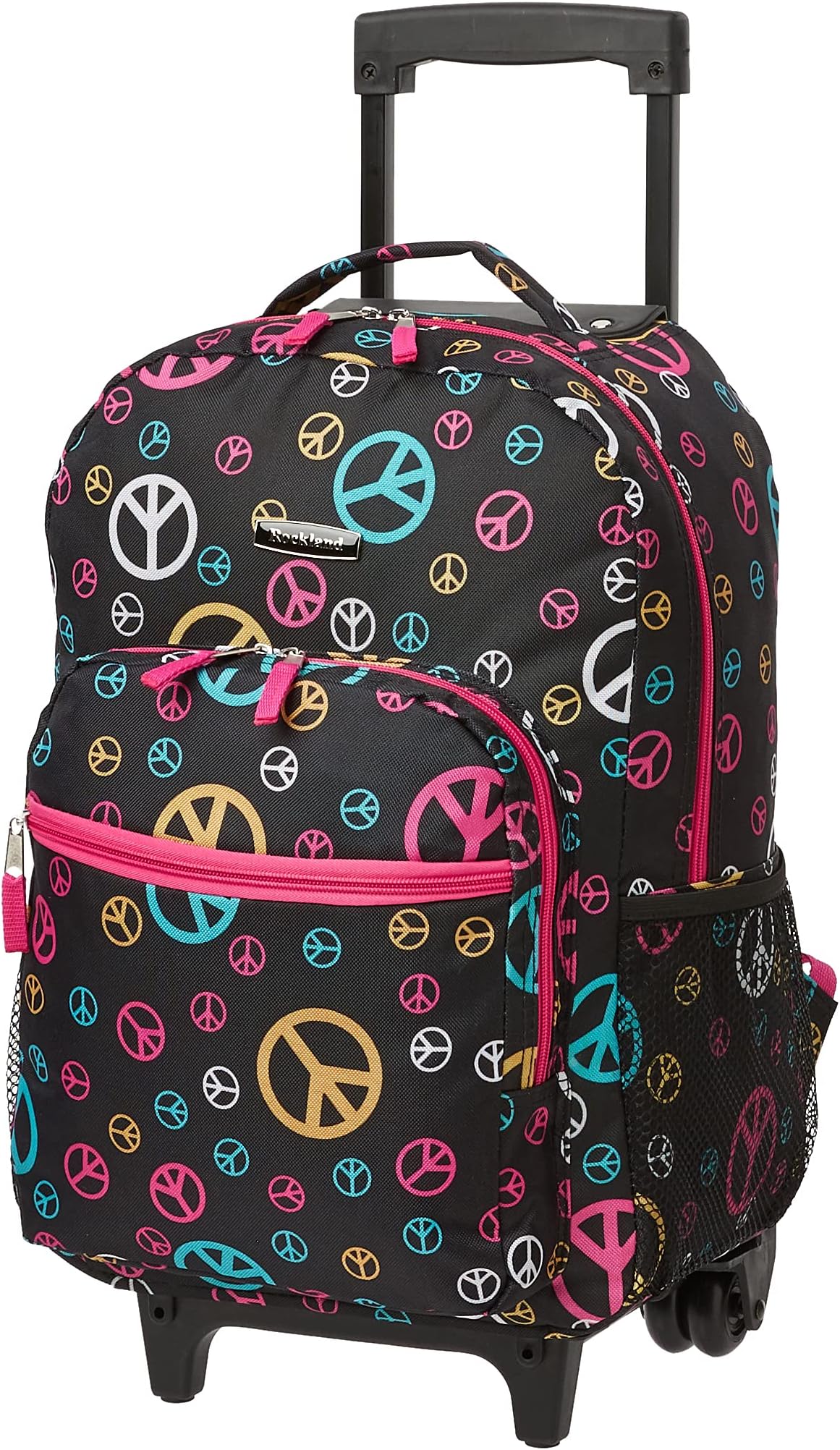 Double Handle 17" Rolling Backpack, Peace