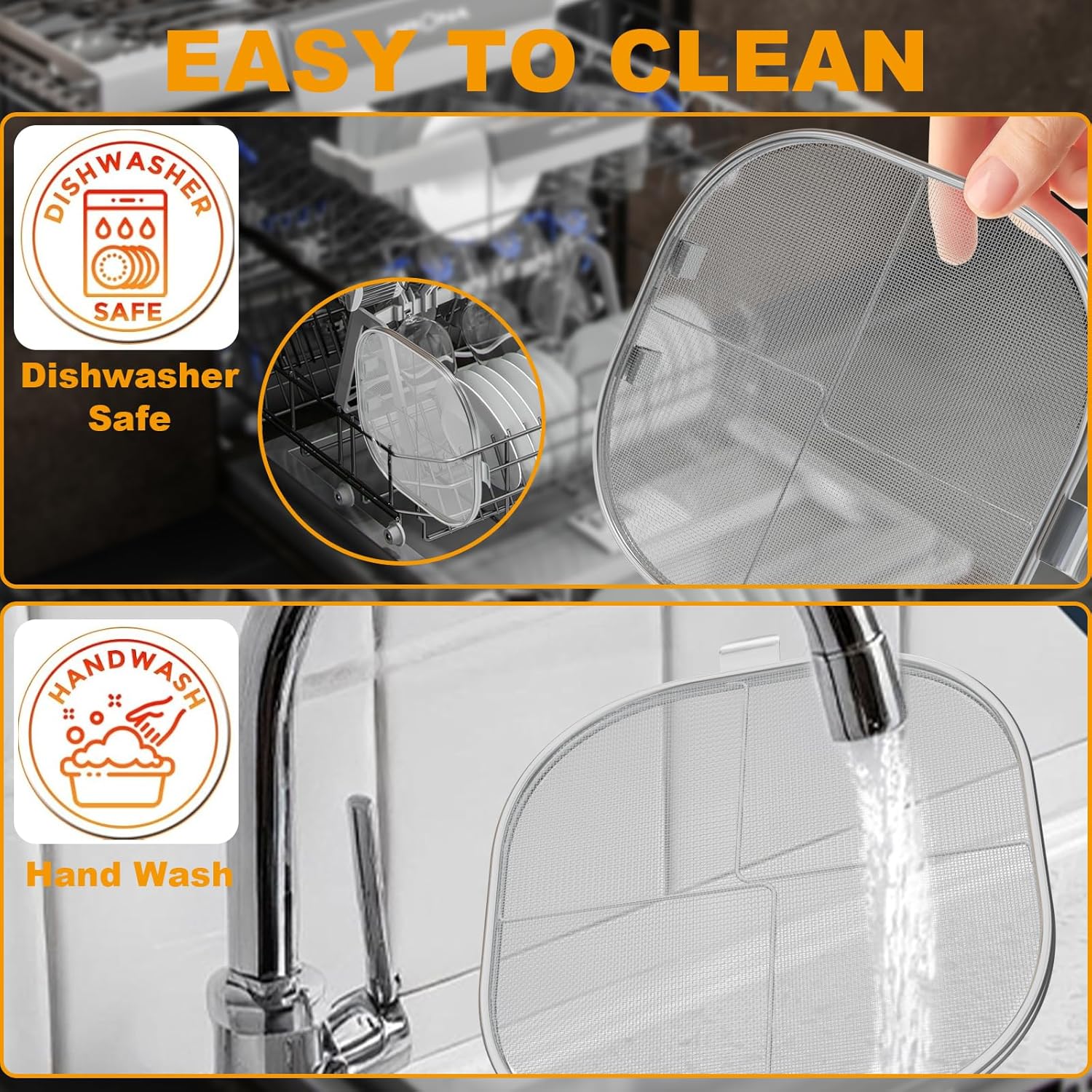 Stainless Steel Splatter Shield for Ninja Foodi AG301 Air Fryer Accessories 2 Pack Fine Mesh Splatter Screen Replacement for Ninja Foodi 5 in1 Indoor Grill AG300 AG300C AG301C AG302 AG400
