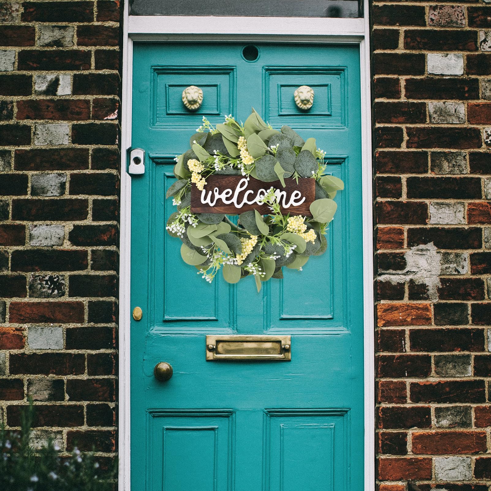de Eucalipto Verde Artificial para Puerta de Bienvenida