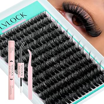 Lash Clusters Kit 100D Lash Extension Kit Cluster Eyelash Extensions 10-18mm Volume Eyelash Clusters D Curly Eyelash Extension Kit 3D Wispy Lash Clusters DIY Individual Lashes10-18MM-100D Kit