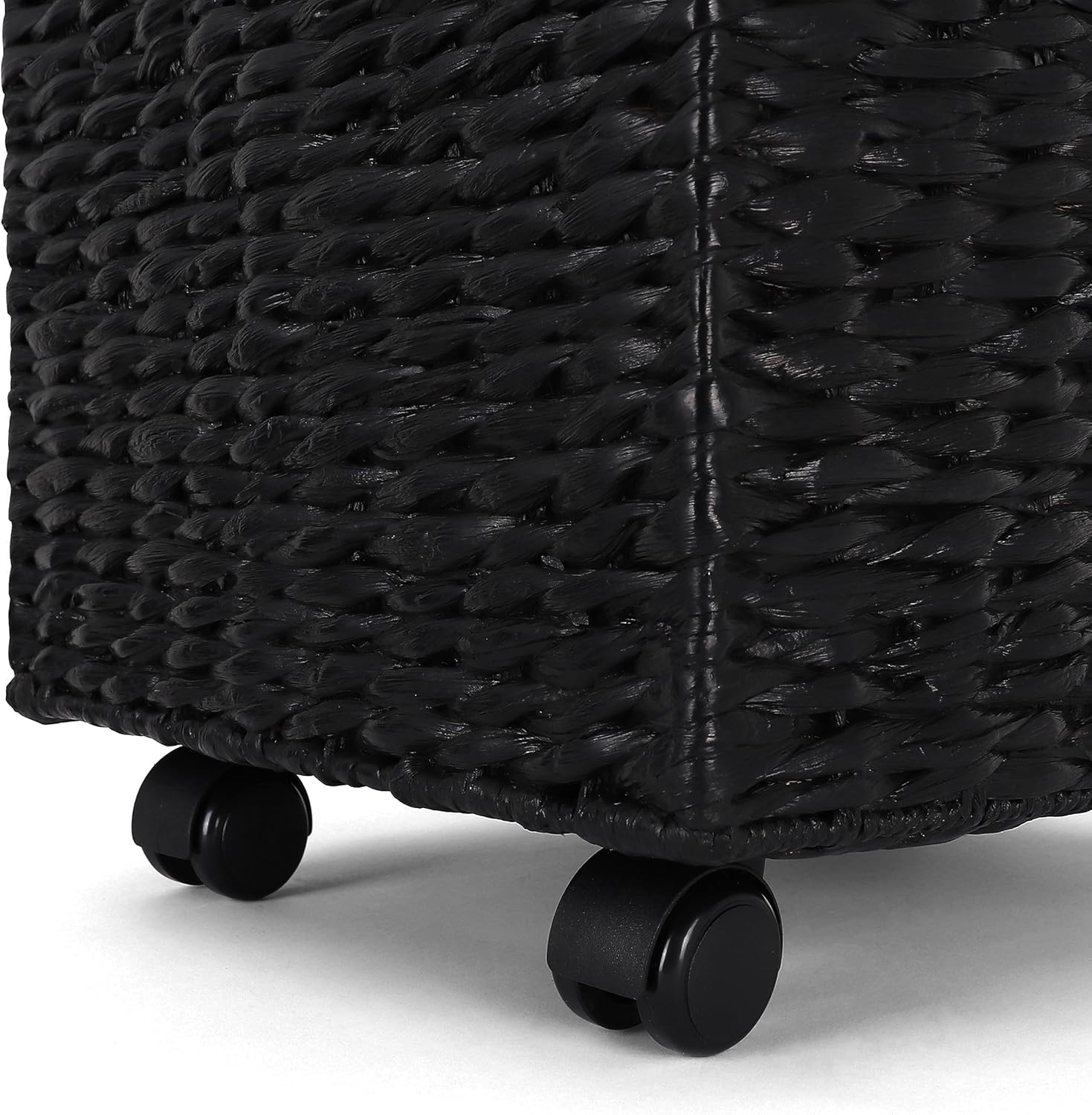 Rutledge & King File Cabinet, Seagrass Cabinet with Rolling Casters, Hanging File Organizer for Home and Office, Black (14 x 15 x 17 inches)