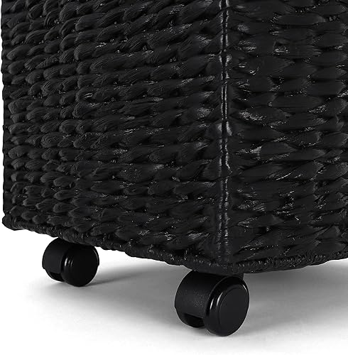 Miniatura 4 de Rutledge & King Archivador, gabinete de hierba marina con ruedas rodantes, organizador de archivos colgante para el hogar y la oficina, negro (14 x