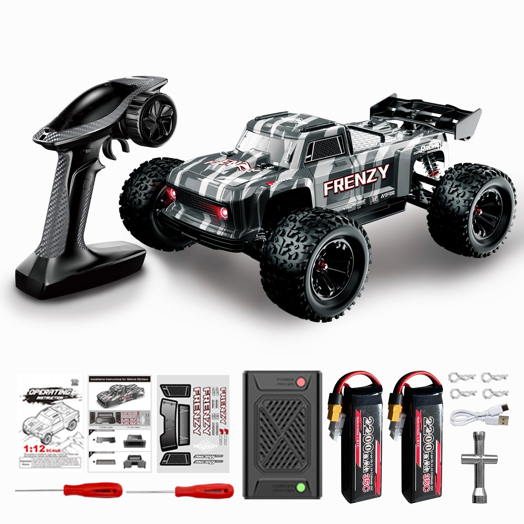 ホビーラジコン hs_series Amazon.com: HOSHIPLAY 1:12 4WD RC Monster Truck Brushless Motor