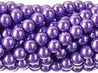 Vista 4 de RUBYCA 200 piezas de cuentas redondas pequeñas de cristal checo satinado lustroso para hacer joyería con cuentas de 6 mm color crema