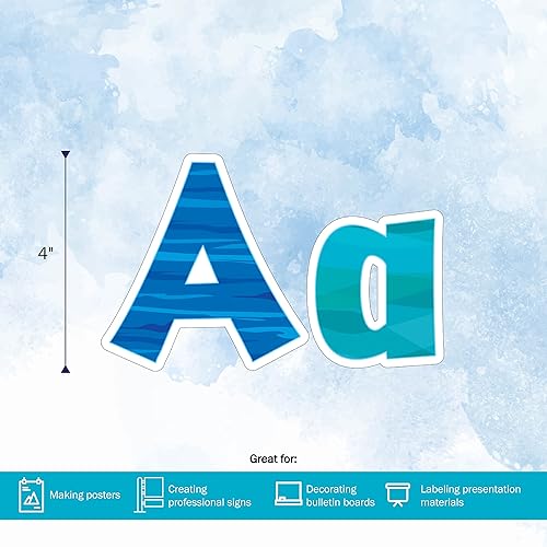 Miniatura 2 de BARKER CREEK Letras desplegables de 4 pulgadas, mar y cielo, letras de diseño multicolor para tablones de anuncios, salas de descanso, áreas de