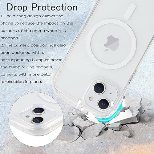 Miniatura 5 de Havaya Funda magnética para iPhone 14, compatible con MagSafe, funda delgada transparente grado militar anticaídas compatible con iPhone 13,