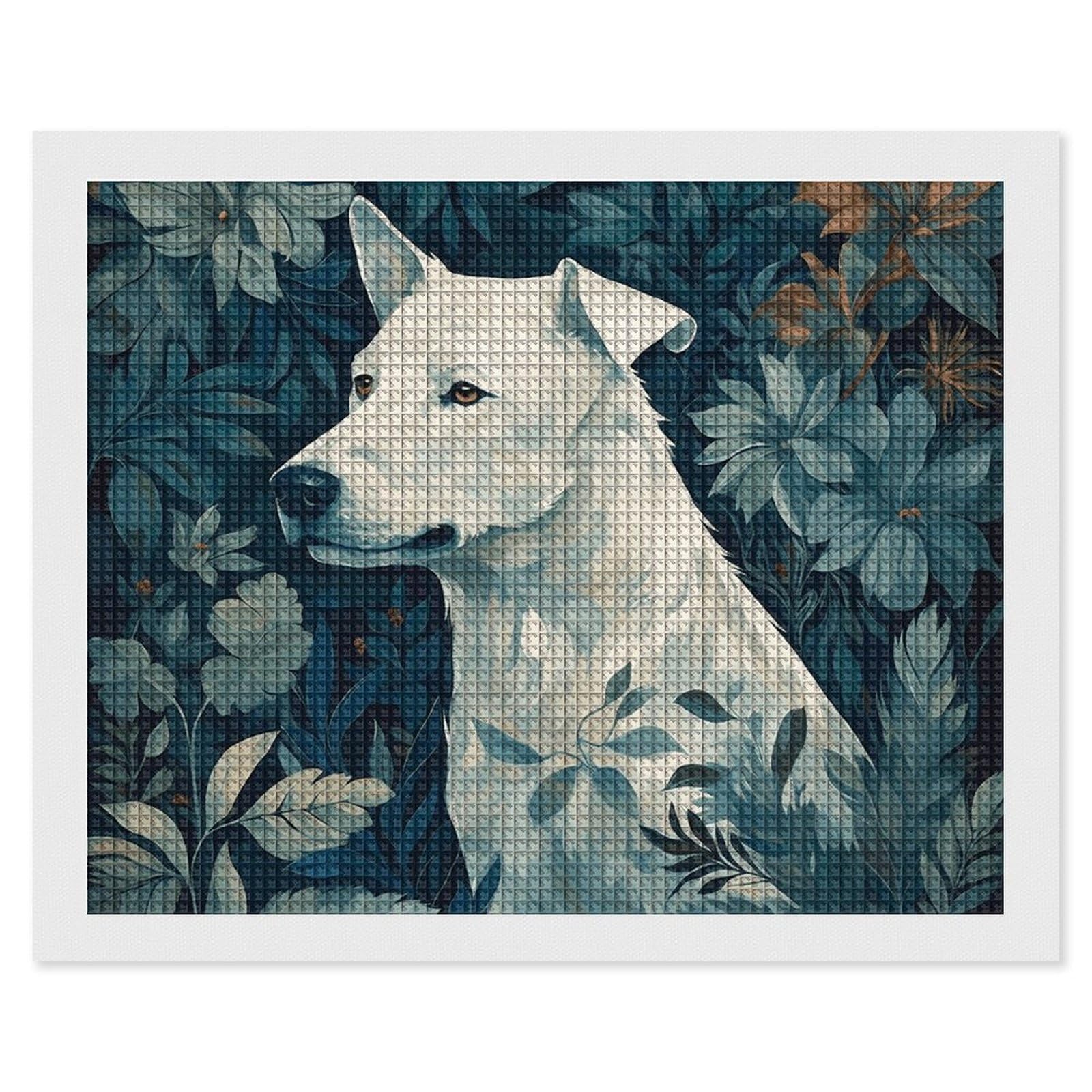 NONHAI Diamond Painting Kits for Adults - DIY Diamond Art Kits for Beginners - Full 5D Paint Drill Diamond Dots Paintings- Dog in Grass Diamonds Pictures Gem Art and Craft Wall Decor 16"x20"