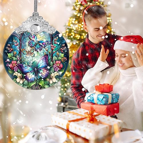 Miniatura 7 de Adorno de Navidad de mariposa, adornos de mariposa de Jocidea para árbol de Navidad, decoración de Navidad de mariposa, amantes de las mariposas,