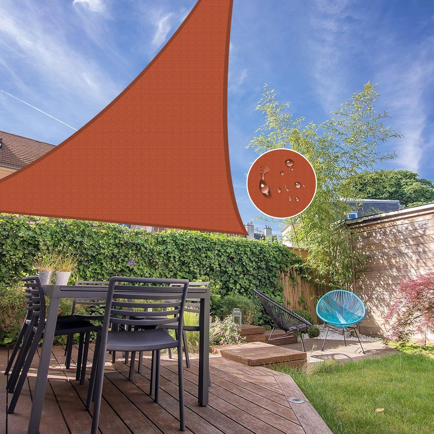 Sun Shade Sail,Shade Sails Waterproof 98% UV Blocker,Outdoor Sunshade Triangle Terracotta 13'x13'x19',for Garden Pergola Carport Awning Yard Activities(Customized)