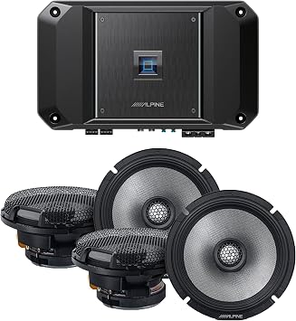 Alpine R2-A60F Type R 600 Watt 4-Channel Amplifier with 2 Pairs R2-S65 Type R 6.5" Coax and Wiring Kit