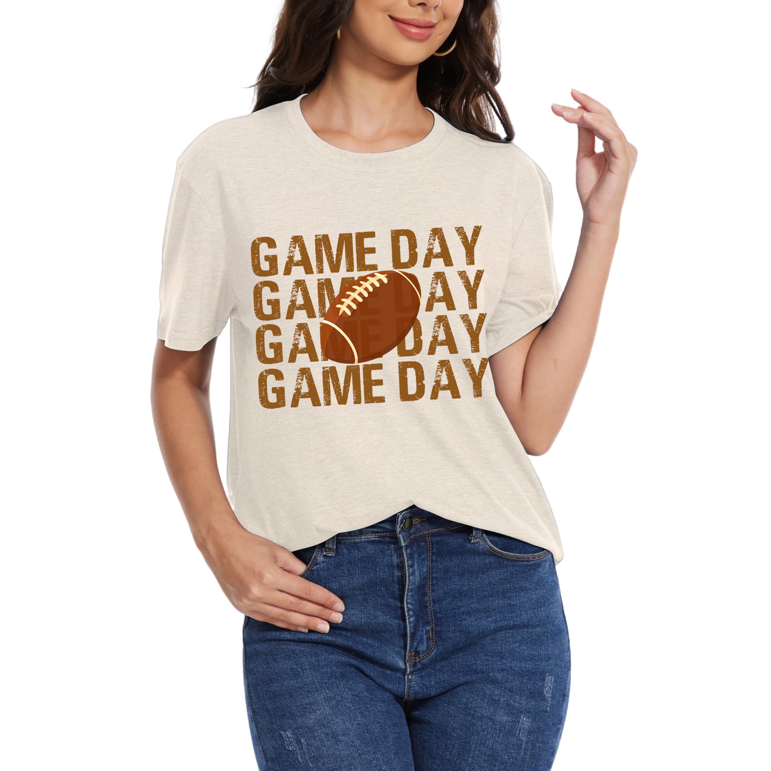 Game Day Football Shirts Women Soccer Mom Tees Funny Team Sports Season Jersey Sunday Casual Tops Outfits