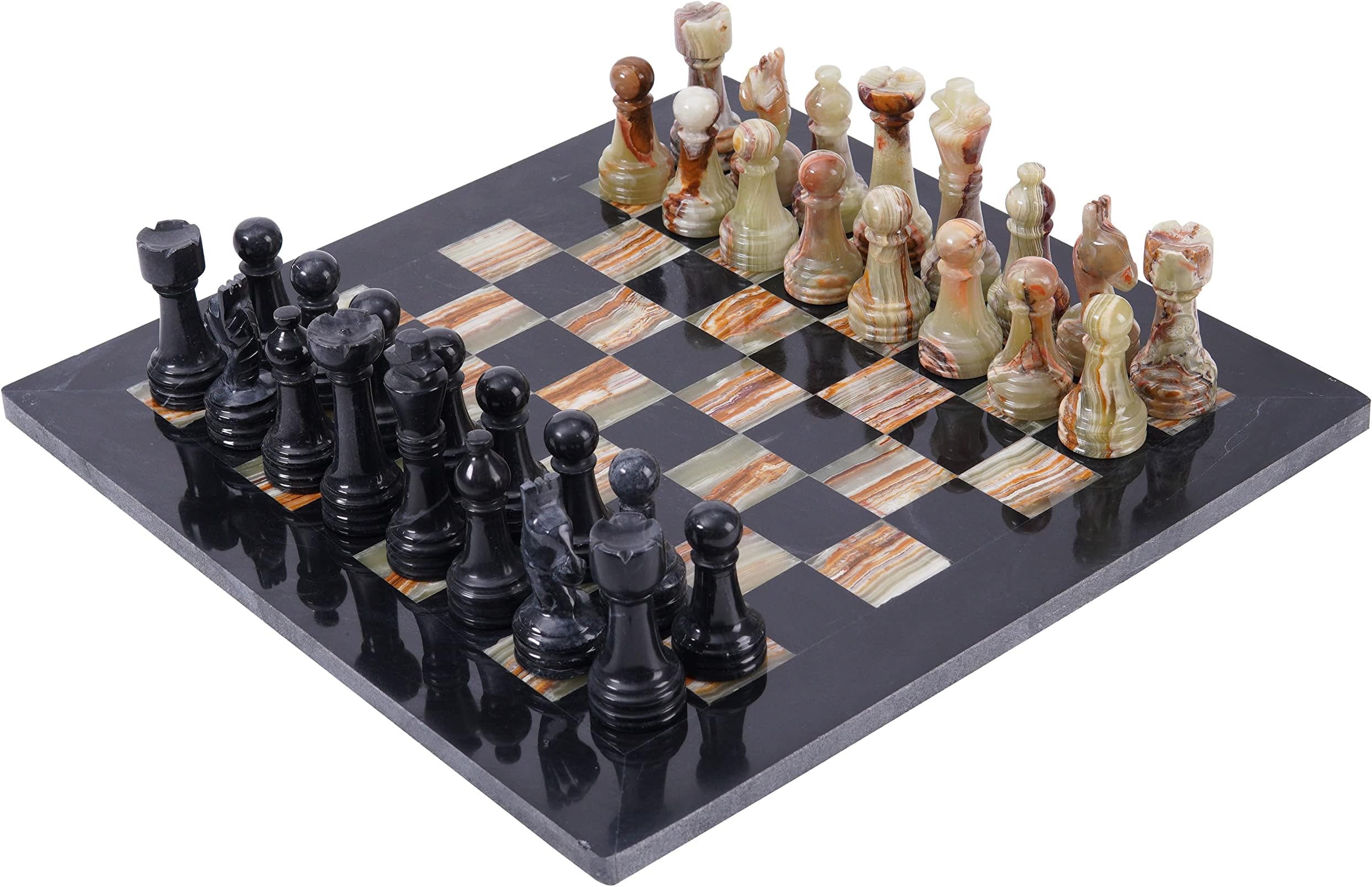 BlACK & MULTI GREEN CHESS SET