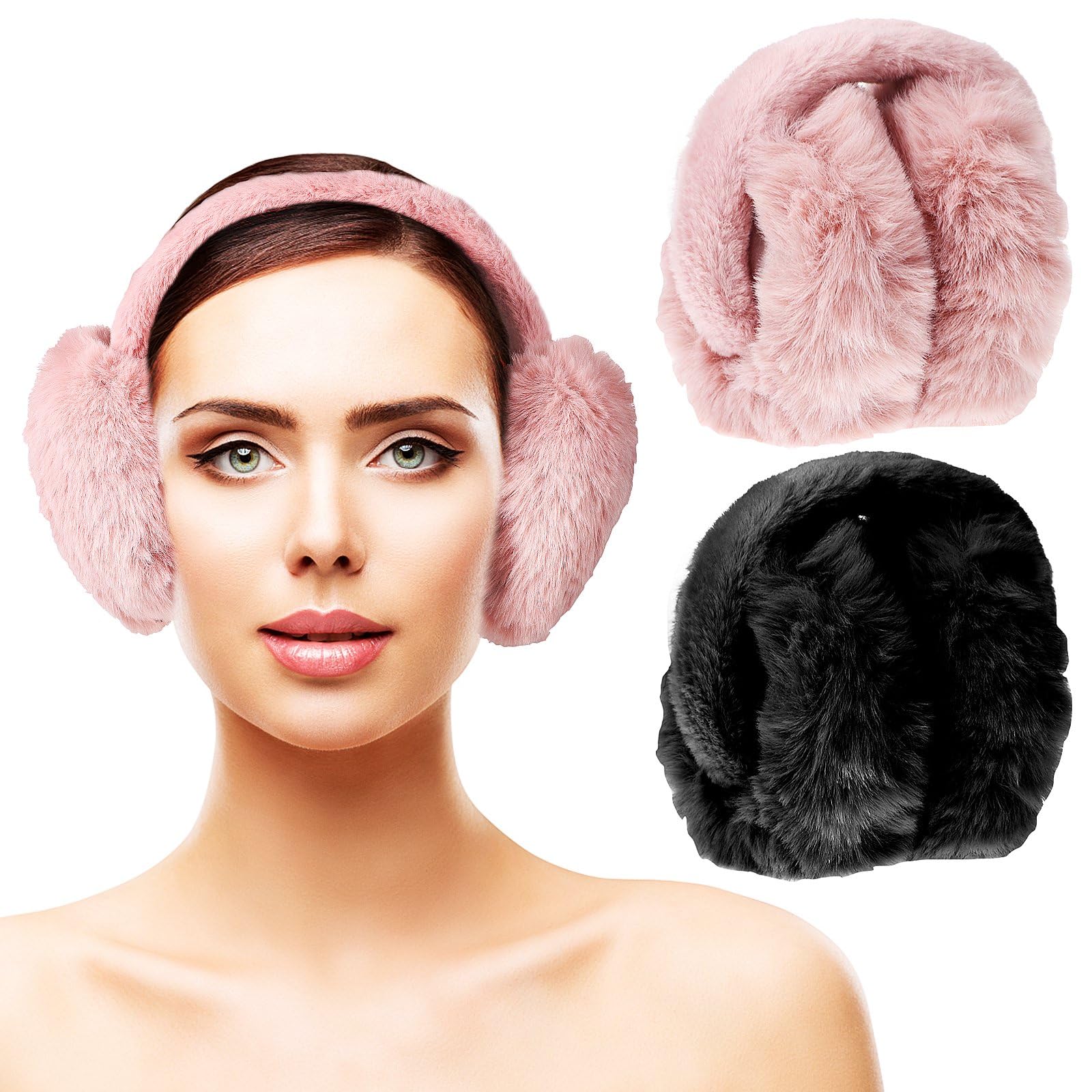 2 pcs ear muffs winter earmuffs ear warmer womens earmuffs winter plush earmuffs for winter