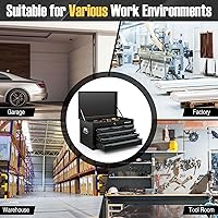 Vista 7 de ERGOMASTER Steel Tool Box, 24'' Metal Tool Box with 6 Drawers, Lockable Heavy Duty Tool Chest Cabinet Storage Toolbox for Garage, Workshop, Repair