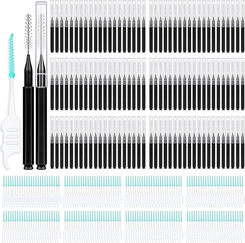 Juego de cepillos interdentales de 320 piezas, púas de hilo dental suaves y flexibles para aparatos ortopédicos, cuidado de ortodoncia, limpieza de