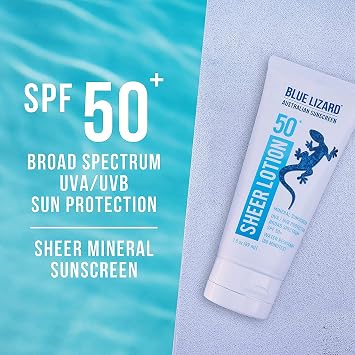 Blue Lizard Australian Sunscreen Sheer Lotion Body, SPF 50+ 3 oz.