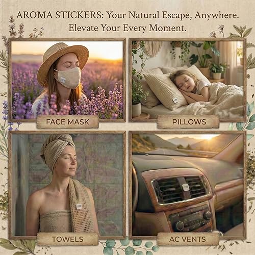 Miniatura 3 de AROMA STICKERS® Original Blend Edition All in One - 100% Natural Essential Oil Scented - Aromatherapy Sticker Diffuser for Relaxation & Energy Boost