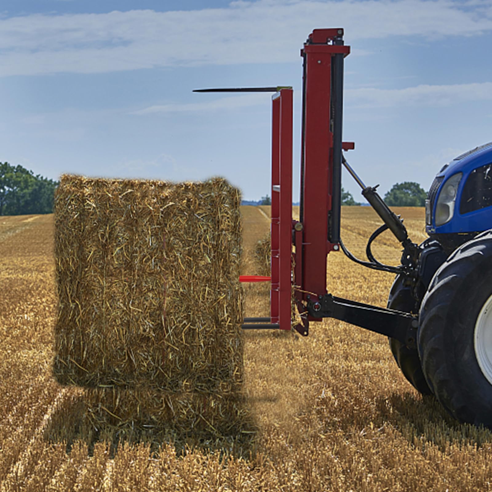 VEVOR Lancia per fieno 49" Lancia per balle, capacità 3.000 libbre, Punta per balle ad attacco rapido Lancia per balle di fieno quadrata, larga 1 3/4"