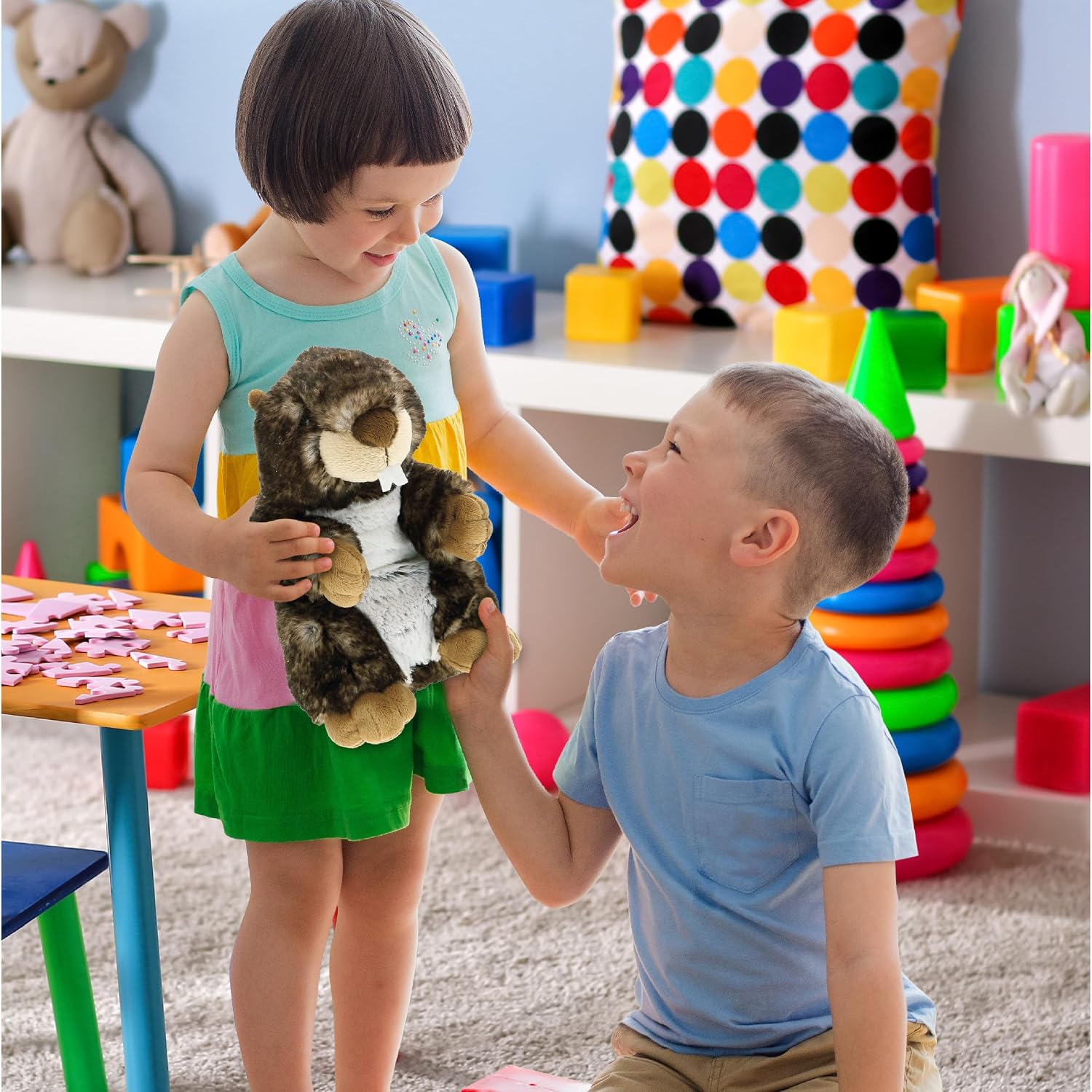 DolliBu Wild Marmot Plush Animal - Super Soft Stuffed Animal Marmot, Adorable and Cute Animal Playtime Plush Toy, Wild Life Stuffed Animals for Kids and Adults, Fluffy Stuffed Animal Gift - 8.5 Inches