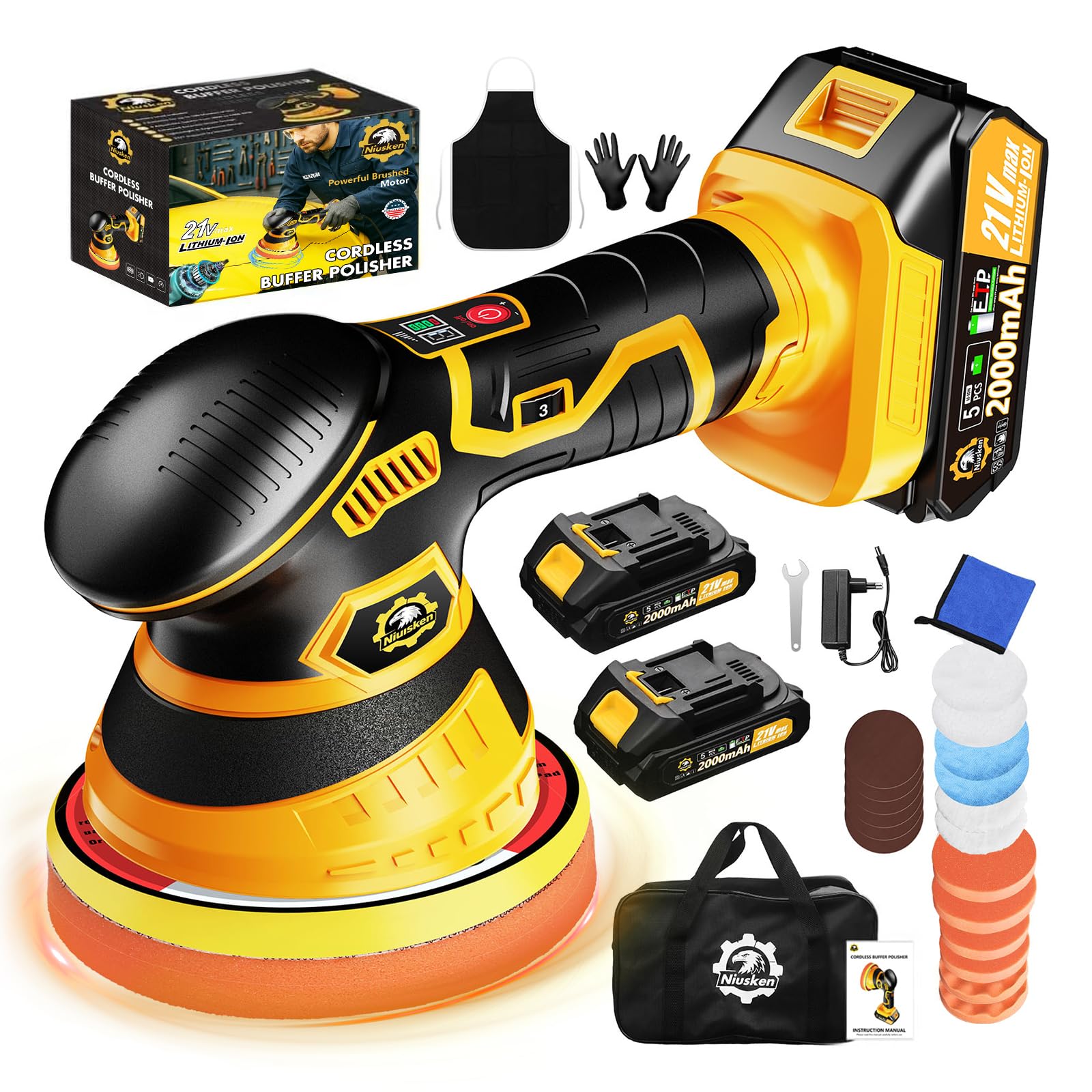 Niusken Cordless Car Buffer Polisher