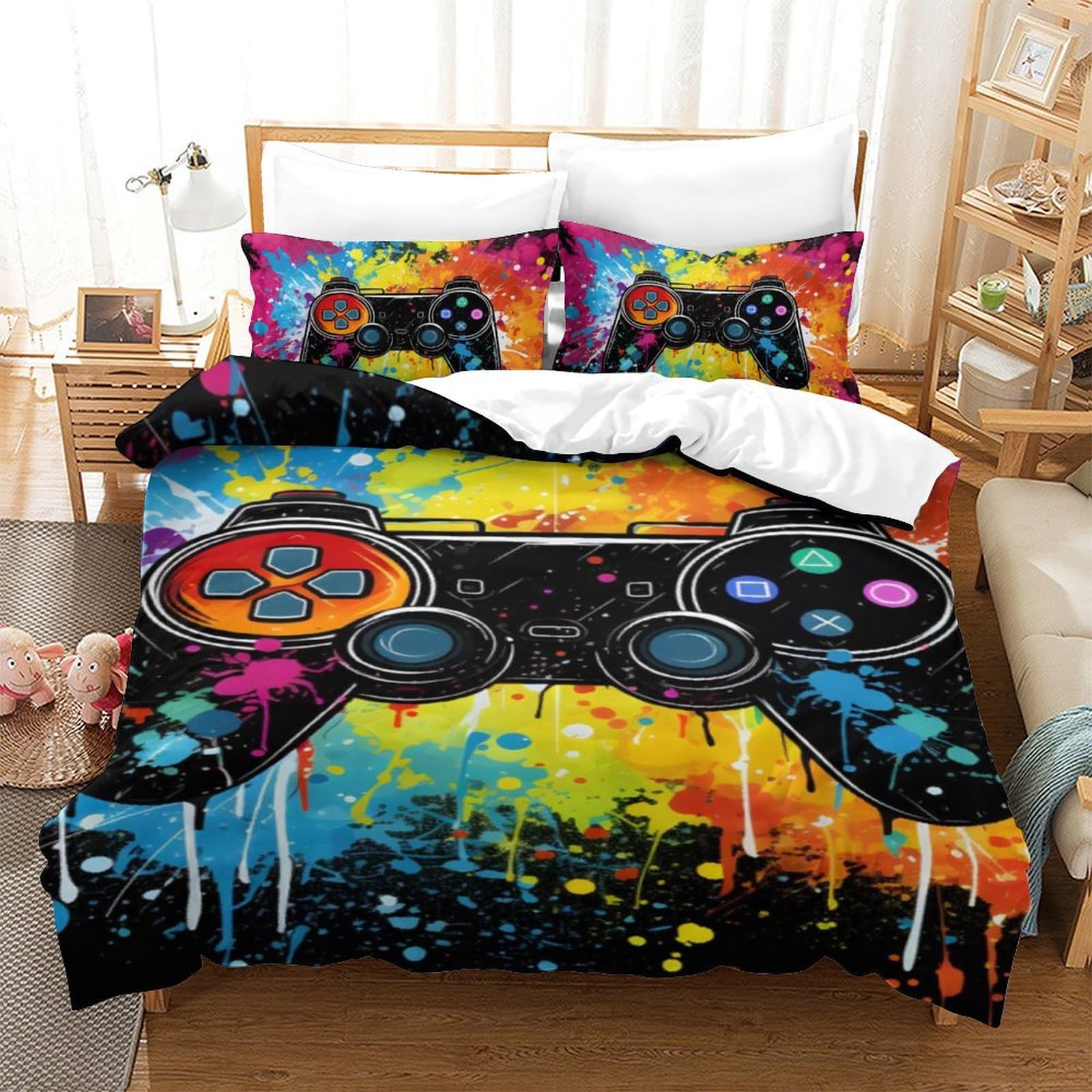 Housse de couette 140x200cm imprimée 3D pour lit une place