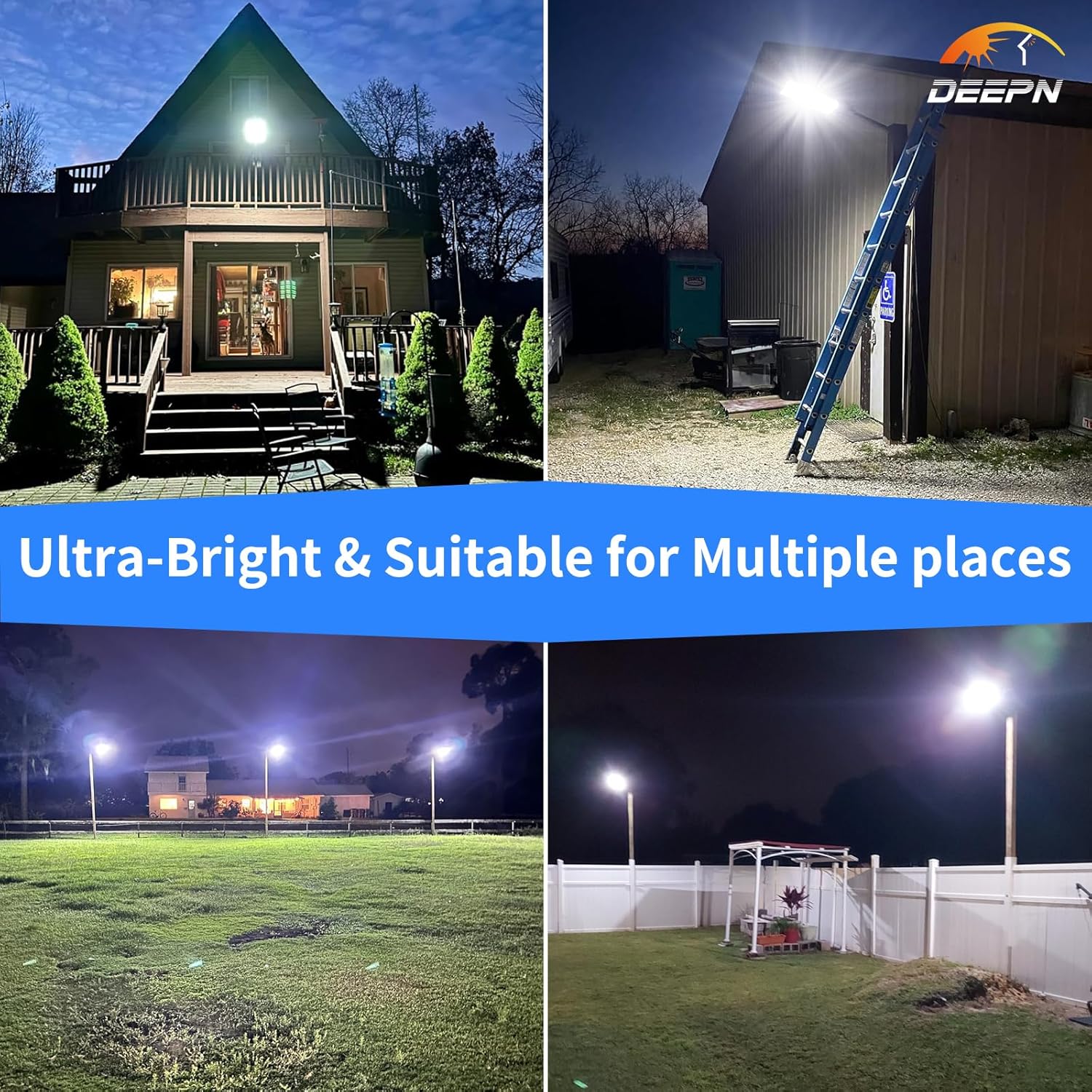 Deepn Solar Lights Outdoor Waterproof, Solar Parking Lot Lights, IP67 Street Light for Outside Dusk to Dawn Outdoor Lighting Motion Sensor with Remote Control, 4 Pack Deepn Solar Lights Outdoor Waterproof, Solar Parking Lot Lights, IP67 Street Light for Outside Dusk to Dawn Outdoor Lighting Motion Sensor with Remote Control, 4 Pack