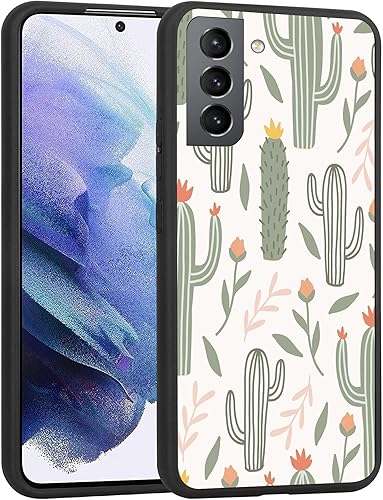 Funda compatible con Samsung Galaxy S23 Plus  Hermosa funda protectora de TPU suave a prueba de golpes y flores con estampado de cactus para mujeres