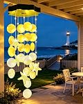 Toodour Chimes de vent solaire pour l'extérieur, Coques Cadeaux légers pour maman Grand-mère Femmes Filles, Étanche Solar Outdoor Lampe mobile décorative pour jardin de vacances Porch Yard Decor extérieur (blanc chaud)