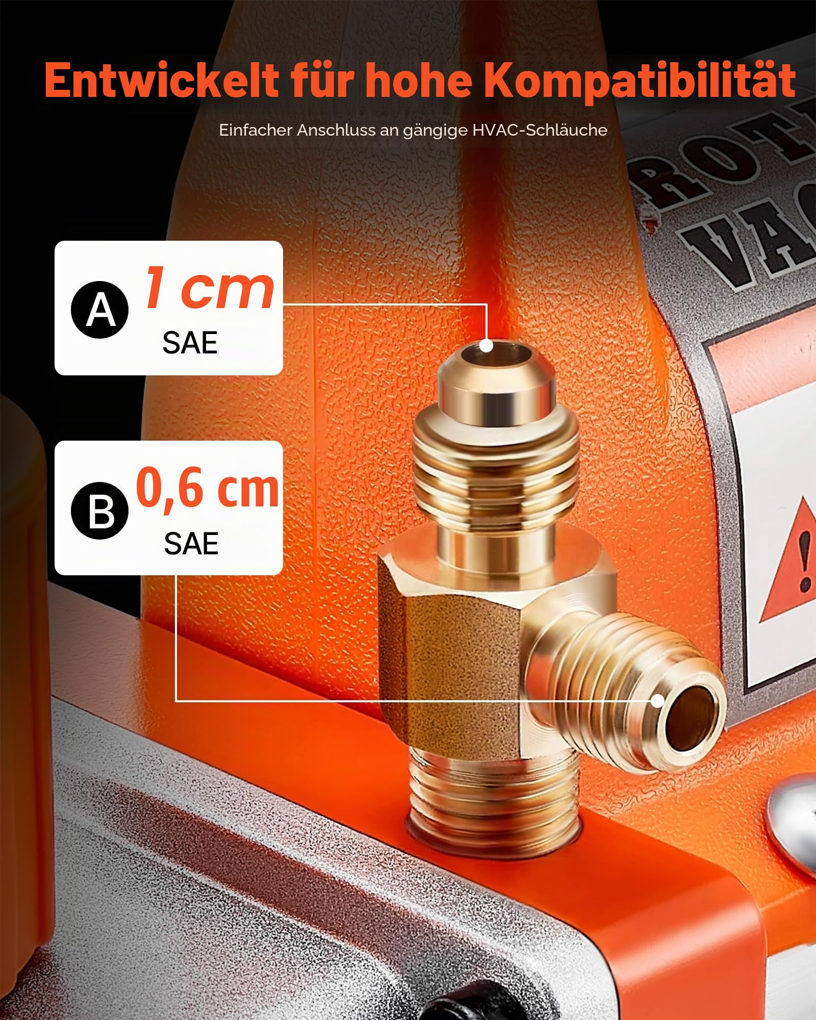 VEVOR Vakuumpumpe, 99 L/min, HVAC Einstufige Drehschieber-AC-Unterdruckpumpe, für R134a R22 R410a-Systeme, mit Ölflasche, 4-poligem Motor, 5 Pa, für die Harzentgasung von Kfz-Klimaanlagen