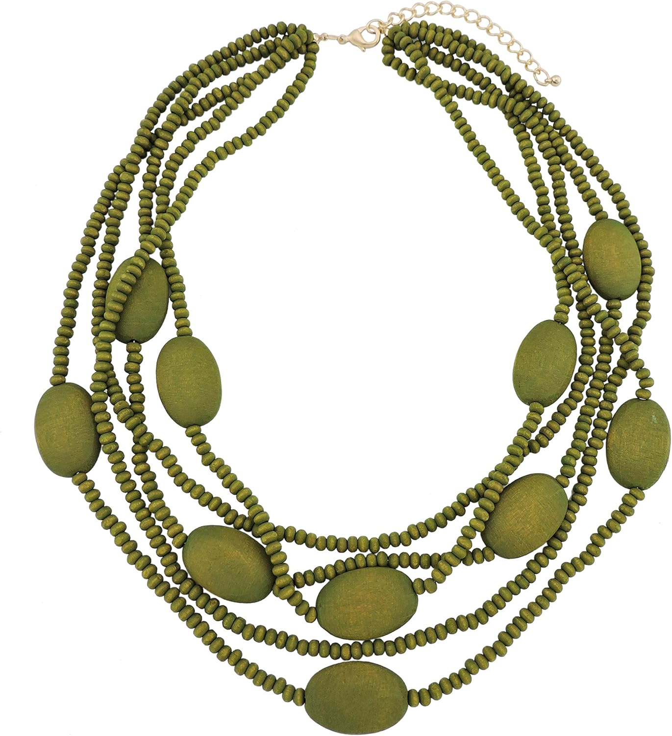 Coiris Multi Color 5 Layers Wood Beads Strand Statement Necklace for Women Chunky Collar (N0019) Coiris Multi Color 5 Layers Wood Beads Strand Statement Necklace for Women Chunky Collar (N0019)