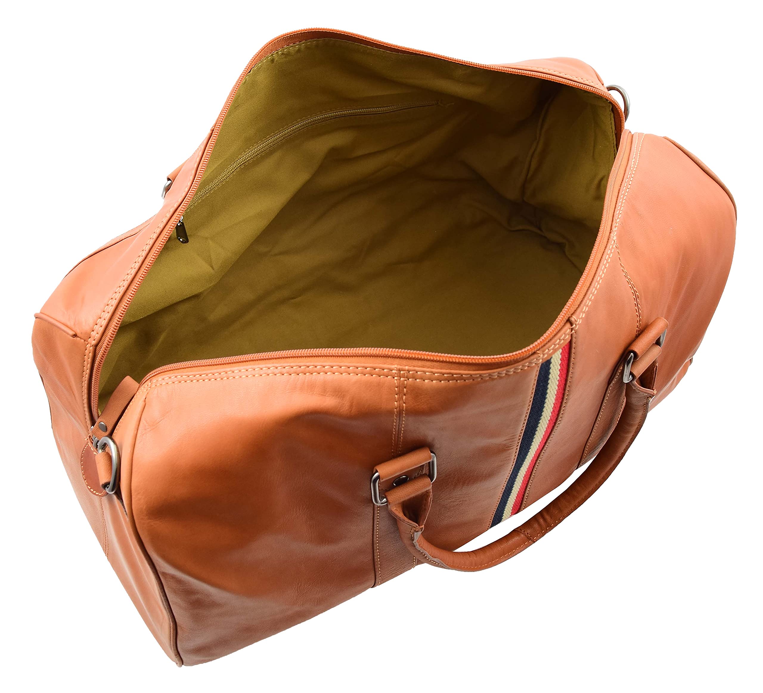 Bolsa de viaje de cuero genuino Cognac Sports Weekend Travel Mochila - Miami