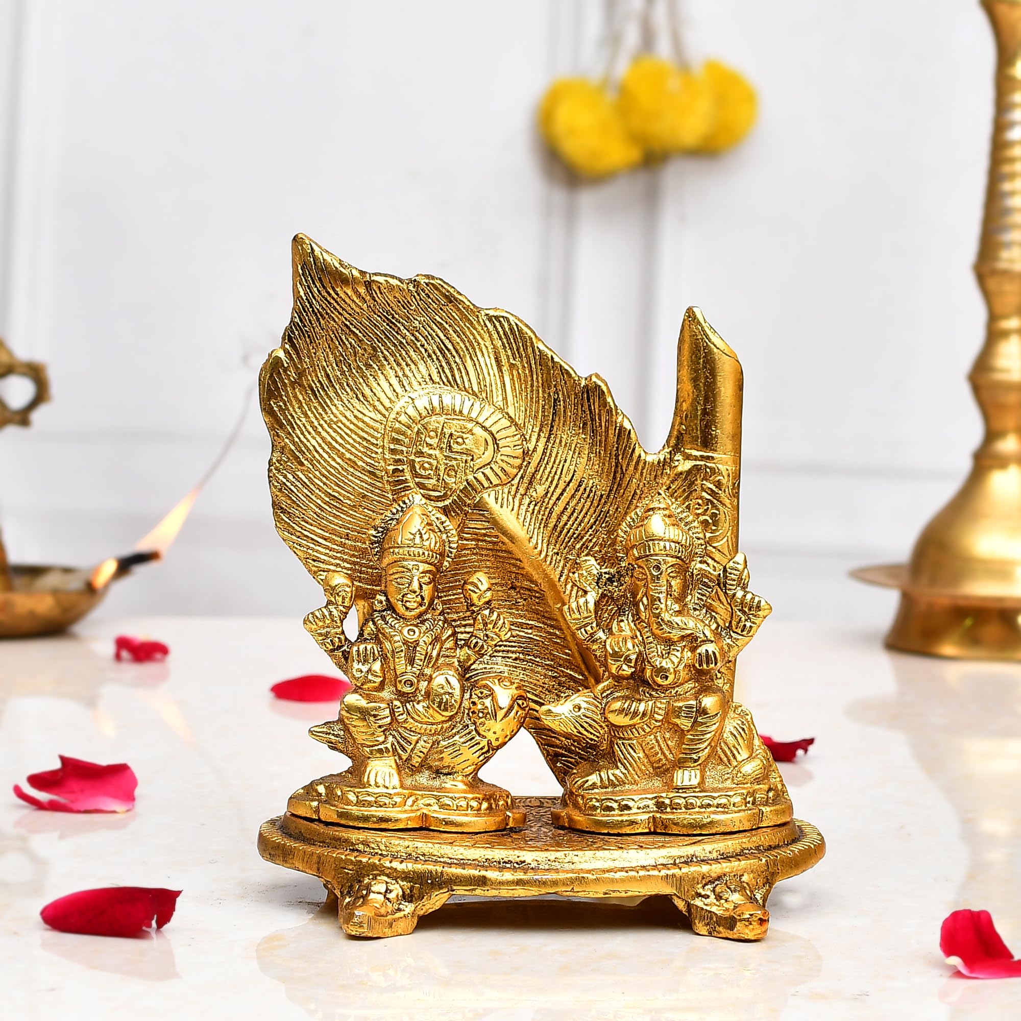 Amazon Brand - Umi laxmi Lakshmi Ganesh Ganesha Statue Murti for Gift Items Home Puja, Home Decoration Items