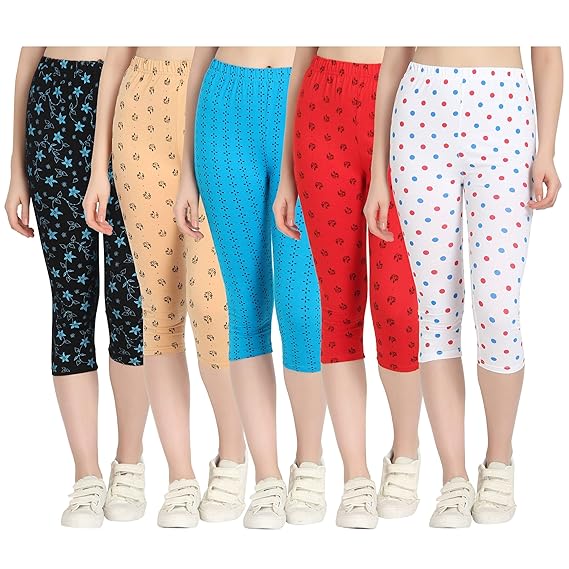 Printed Capri for Womens/Girl Pack of 5