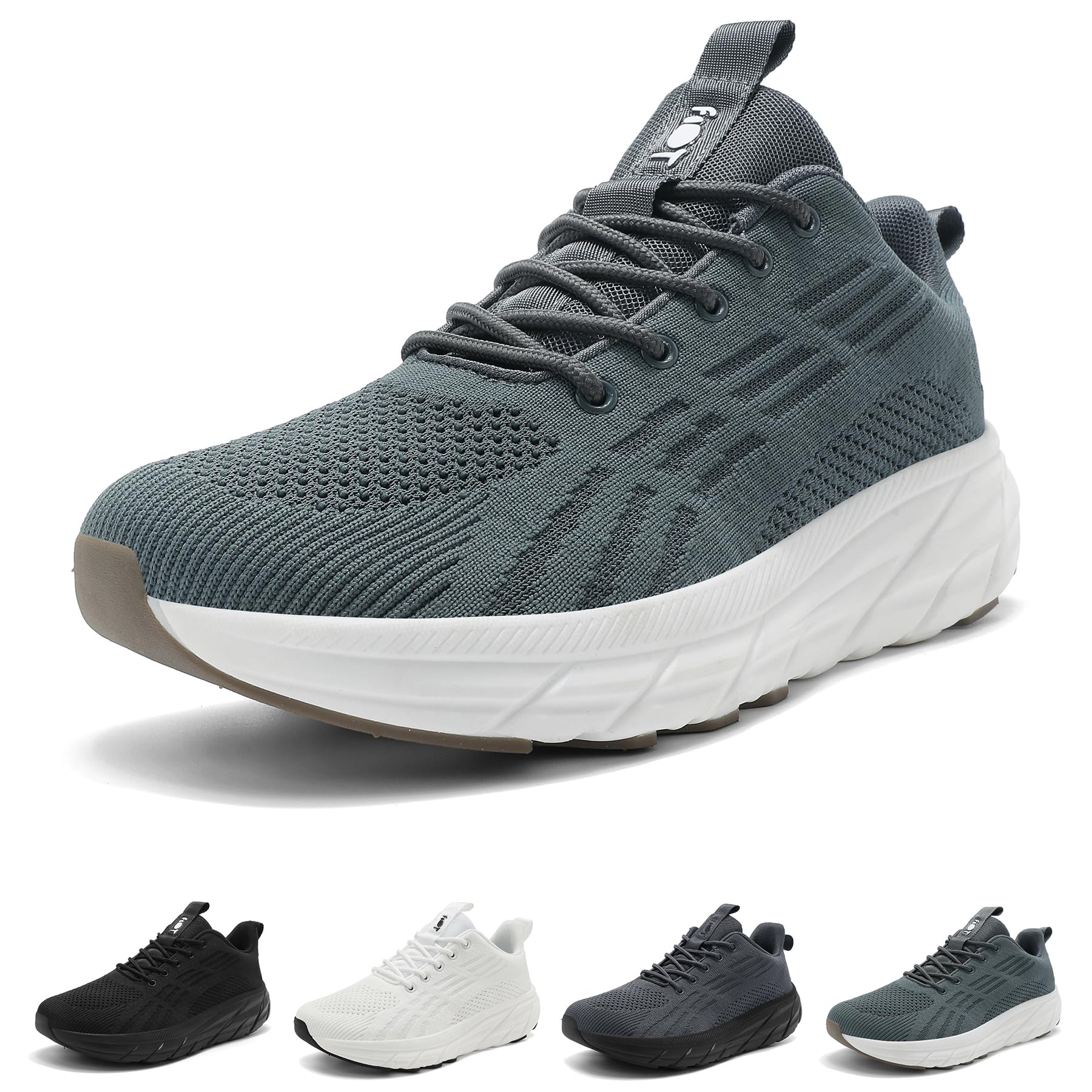 Wizshoe Laufschuhe Damen Herren mit Weite Passform Jogging Sneaker Unisex | Leicht & Atmungsaktiv Straßenlaufschuhe mit Dämpfung Rückprall, Bequem, Breite Füße, Rutschfest, für Jogging Fitness Training