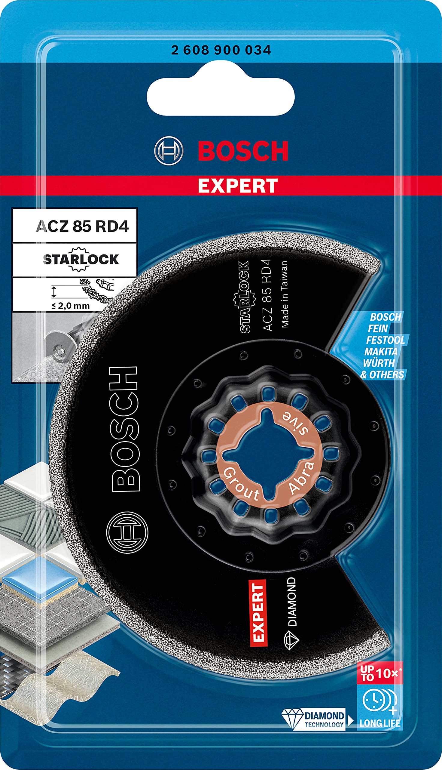Bosch Accessories 1x Segmentsägeblatt Expert ACZ 85 RD4 (für Mörtel, Ø 85 mm, Zubehör Multifunktionswerkzeug)