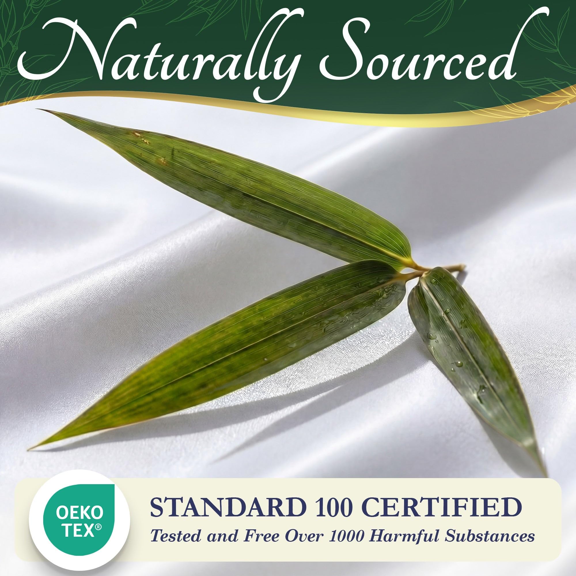 DECOLURE 100% Organic Viscose Derived from Bamboo Sheets Queen Size 6pcs - Ultra Soft & Luxuriously Cooling, 17" Deep Pocket, Double Stitching, Perfect for Hot Sleepers - Queen Bed Sheets (White) — view 7